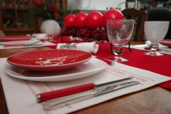 Avent, table, rouge, blanc, bougies, rennes,